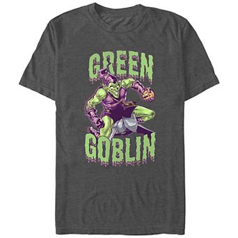 Men's Marvel Spiderman Green Goblin Ready To Attack Graphic Tee