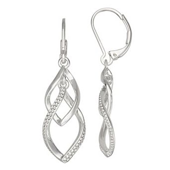 Napier Silver Tone Beaded Double Drop Earrings