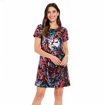 Women's London Times Sequin T-Shirt Dress