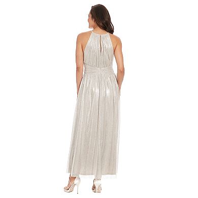 Women's London Times Halter Neck Ruched Maxi Dress