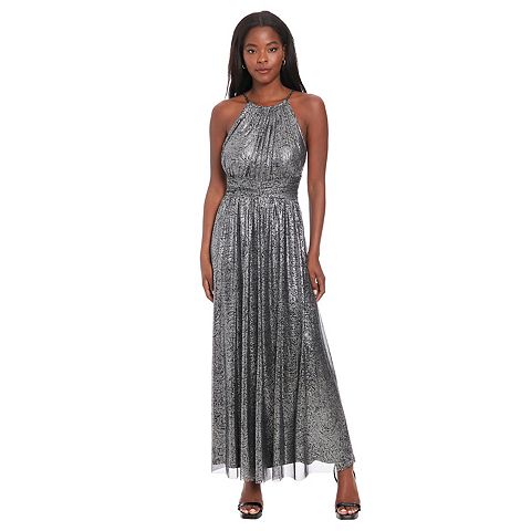 Женские платья London Women's London Times Halter Neck Ruched Maxi Dress