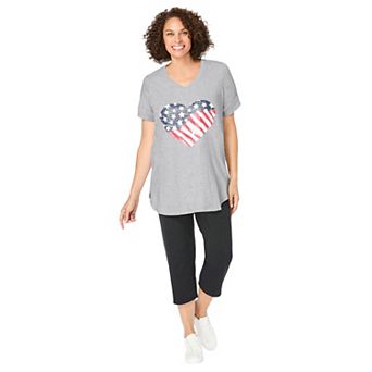 Woman Within Plus Size Two-Piece V-Neck Tunic & Capri Set