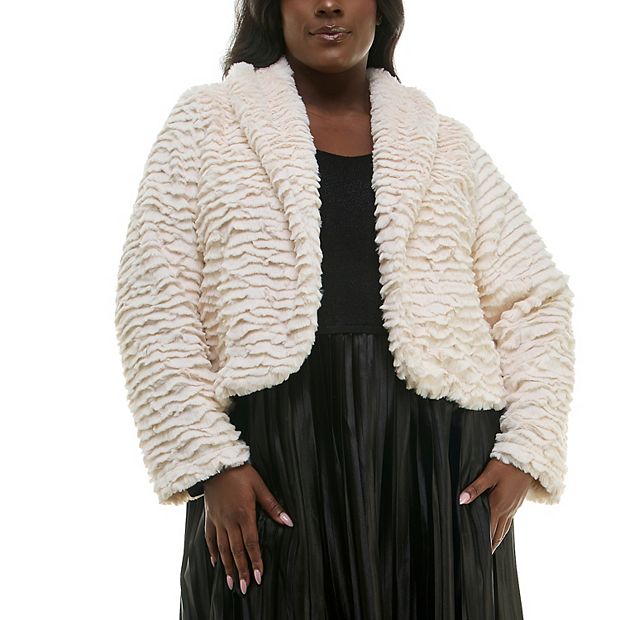 Cream fur bolero jacket hotsell