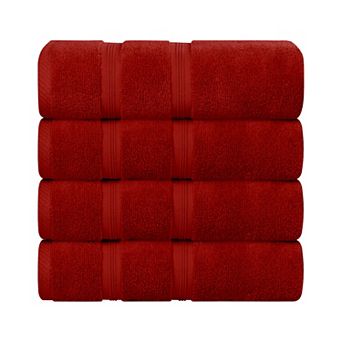 SUPERIOR 4 pc Smart Dry Zero Twist Cotton Bath Towel Set