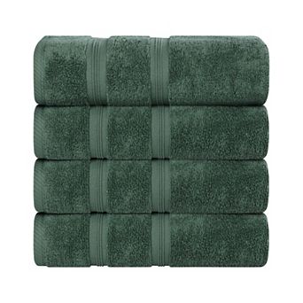 SUPERIOR 4 pc Smart Dry Zero Twist Cotton Bath Towel Set