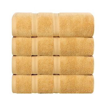 SUPERIOR 4 pc Smart Dry Zero Twist Cotton Bath Towel Set