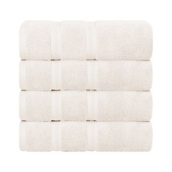 SUPERIOR 4 pc Smart Dry Zero Twist Cotton Bath Towel Set