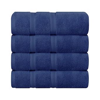 SUPERIOR 4 pc Smart Dry Zero Twist Cotton Bath Towel Set