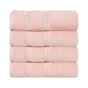 SUPERIOR 4 pc Smart Dry Zero Twist Cotton Bath Towel Set