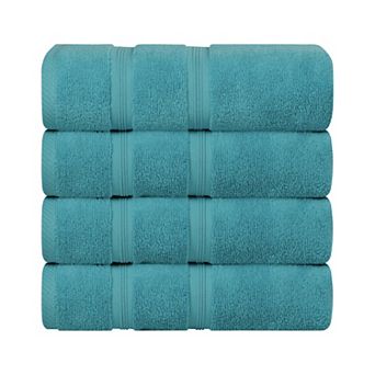 SUPERIOR 4 pc Smart Dry Zero Twist Cotton Bath Towel Set