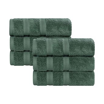 SUPERIOR 6 pc Smart Dry Zero Twist Cotton Hand Towel Set