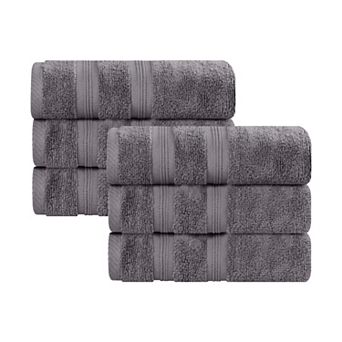 SUPERIOR 6 pc Smart Dry Zero Twist Cotton Hand Towel Set