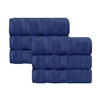 SUPERIOR 6 pc Smart Dry Zero Twist Cotton Hand Towel Set