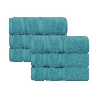 SUPERIOR 6 pc Smart Dry Zero Twist Cotton Hand Towel Set