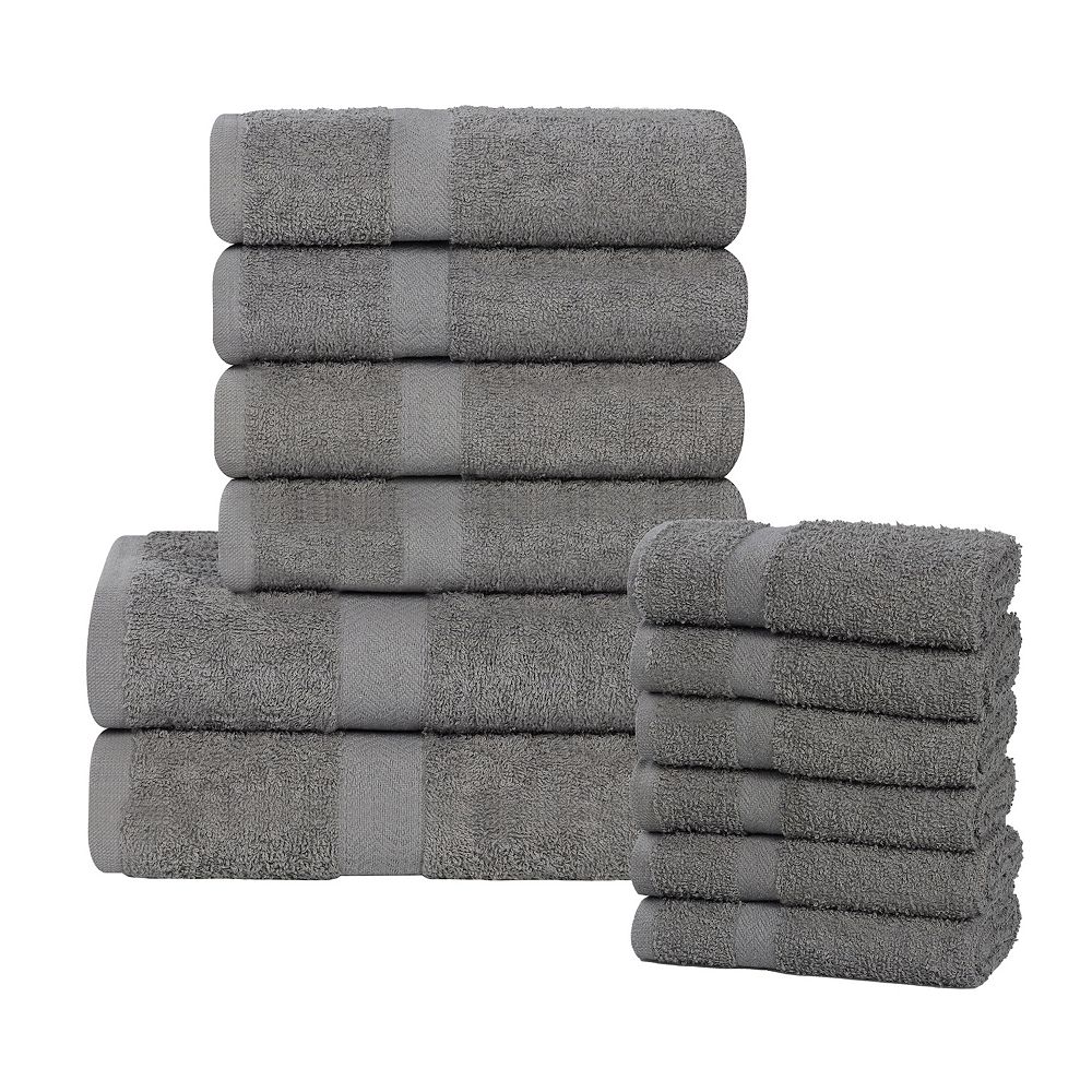 SUPERIOR Franklin Cotton Lightweight Quick-Drying 12-Piece Towel Set