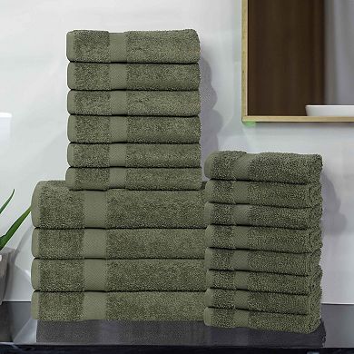SUPERIOR Franklin Cotton Lightweight Quick-Drying 18-Piece Towel Set