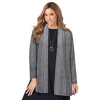 Jessica London Women's Plus Size Stretch Knit Open Front Knit Topper