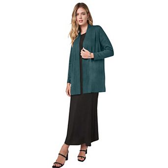 Jessica London Women's Plus Size Stretch Knit Open Front Knit Topper