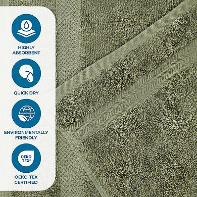 SUPERIOR Franklin Cotton Lightweight Quick-Drying 24-Piece Face Towel Washcloth Set