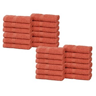 SUPERIOR Franklin Cotton Lightweight Quick-Drying 24 pc Face Towel Washcloth Set