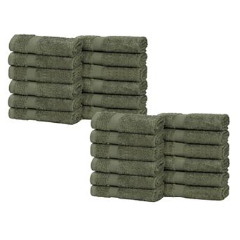 SUPERIOR Franklin Cotton Lightweight Quick-Drying 24 pc Face Towel Washcloth Set