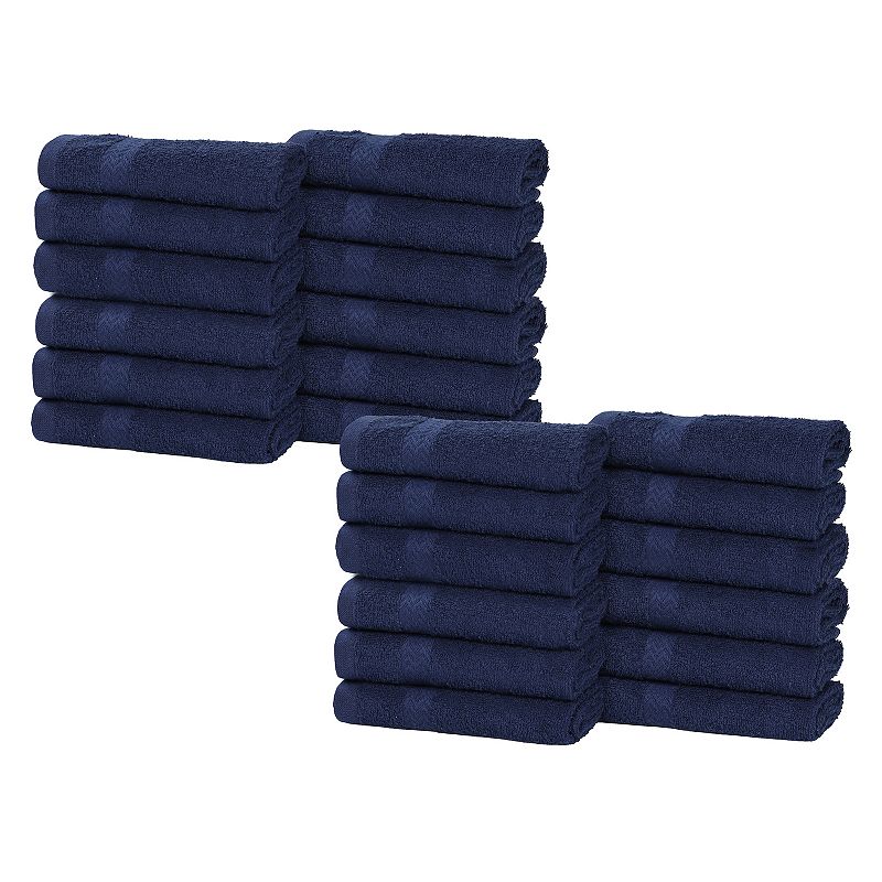 Superior Bolingbroke 24 Piece Eco-Friendly Cotton Towel Set  Navy Blue