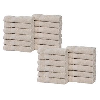 SUPERIOR Franklin Cotton Lightweight Quick-Drying 24 pc Face Towel Washcloth Set