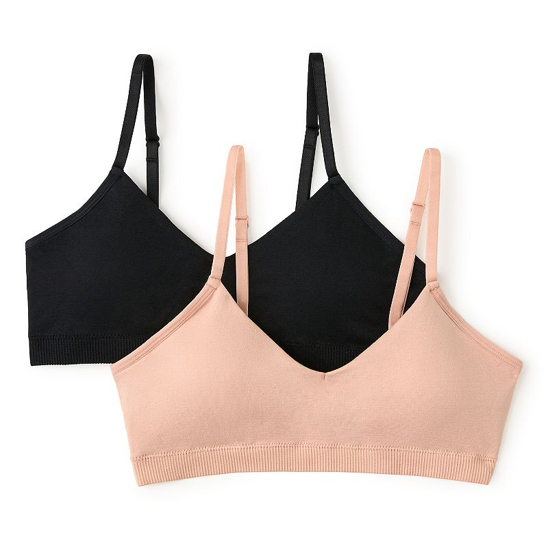 Girls 7-16 SO® 2-Pack Seamless V-Neck Bra, Girl's,