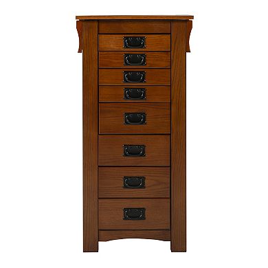 Linon Anna Lee Oak Jewelry Armoire
