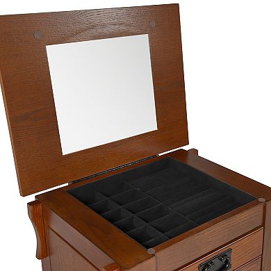 Linon Anna Lee Oak Jewelry Armoire