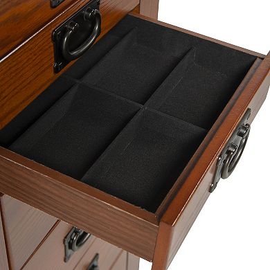 Linon Anna Lee Oak Jewelry Armoire