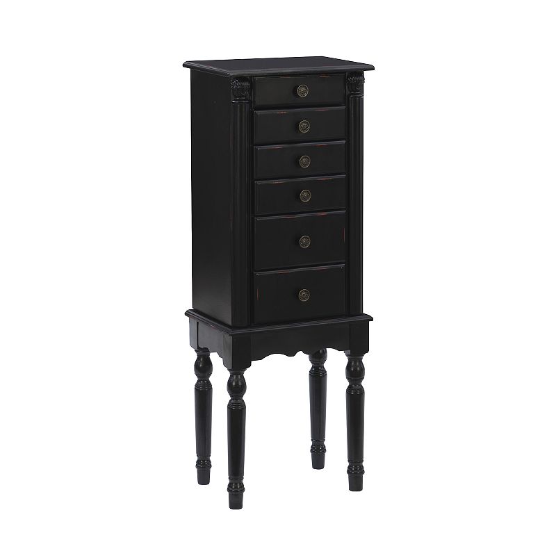 Linon Ollie Jewelry Armoire, Women's, Ebony Black