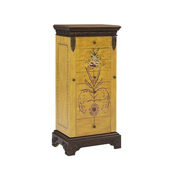 Linon Jasleen Antique Parchment Jewelry Armoire