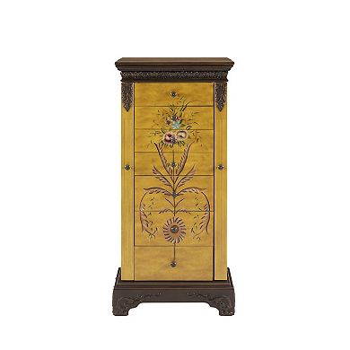 Linon Jasleen Antique Parchment Jewelry Armoire