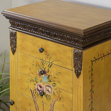 Linon Jasleen Antique Parchment Jewelry Armoire
