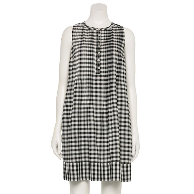 ■The tis■ [SET]SLEEVELESS PINTUCK DRESS+KNIT SHAWL_TT4S609 Women's Sonoma Goods For Life® Sleeveless Pintuck Dress