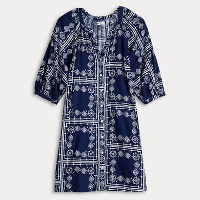 Petite Sonoma Goods For Life® Button-Front Shift Dress