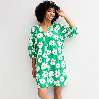 Petite Sonoma Goods For Life® Button-Front Shift Dress