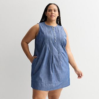Plus Size Sonoma Goods For Life® Pintuck Dress
