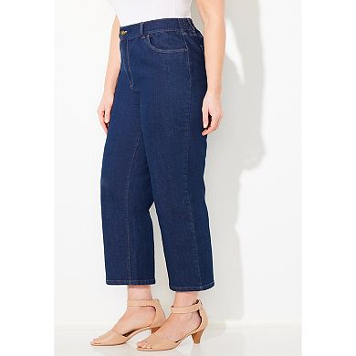 Catherines Women's Plus Size Petite Right Fit Curvy Crop Jean