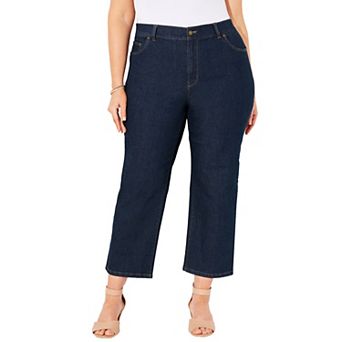 Catherines Women's Plus Size Petite Right Fit Curvy Crop Jean