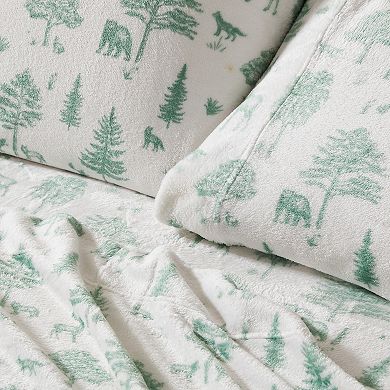 Madelinen® Printed Velvet Plush Fleece Sheet Set