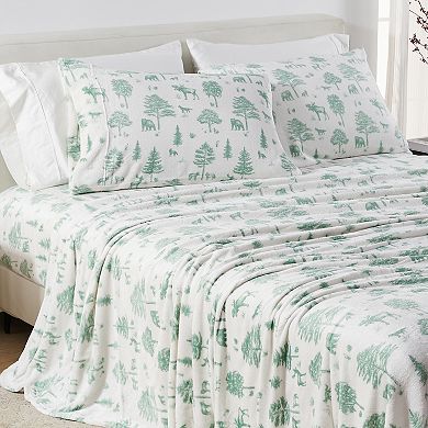Madelinen® Printed Velvet Plush Fleece Sheet Set