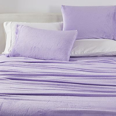 Madelinen Solid Velvet Plush Fleece Sheet Set