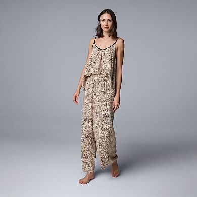 Women's Simply Vera Vera Wang Plain Weave Pajama Tank Top & Pajama Pants Set