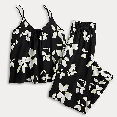 Women's Simply Vera Vera Wang Plain Weave Pajama Tank Top & Pajama Pants Set