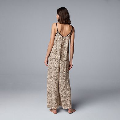 Women's Simply Vera Vera Wang Plain Weave Pajama Tank Top & Pajama Pants Set