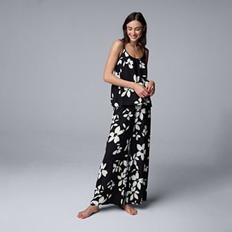 Women's Simply Vera Vera Wang Plain Weave Pajama Tank Top & Pajama Pants Set