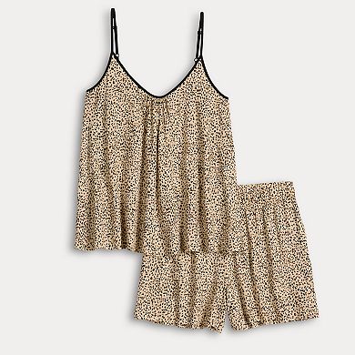 Women's Simply Vera Vera Wang Plain Weave Pajama Tank Top & Pajama Shorts Set