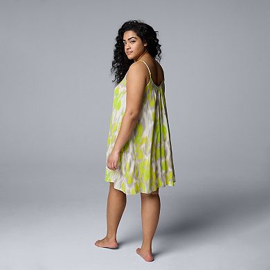 Plus Size Simply Vera Vera Wang Plain Weave Sleeveless Chemise